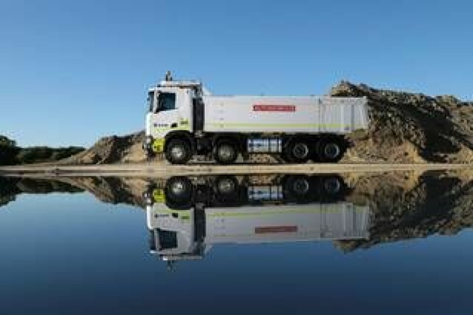 En autonom tipplastbil av Scanias XT i saltutvinningsanläggning i Australien. Foto: Scania