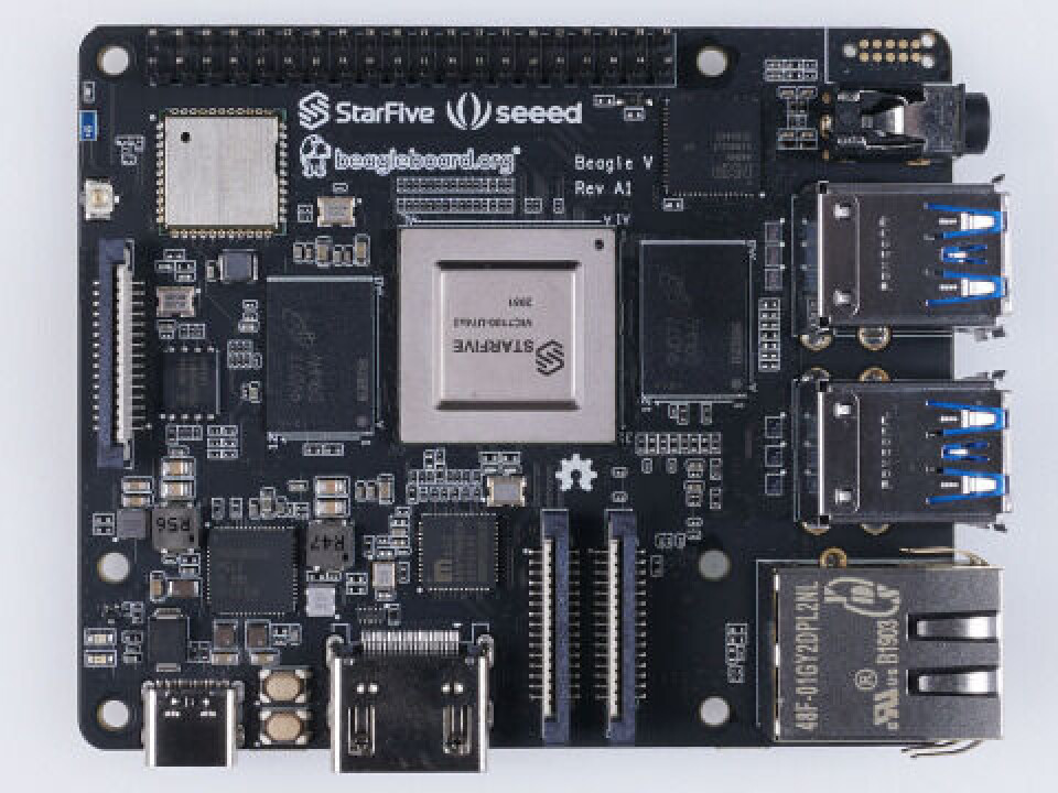 En enkortsdator med RISC-V-processor från Beagleboard och Seeed. Foto: Beagleboard En enkortsdator med RISC-V-processor från Beagleboard och Seeed. Foto: Beagleboard