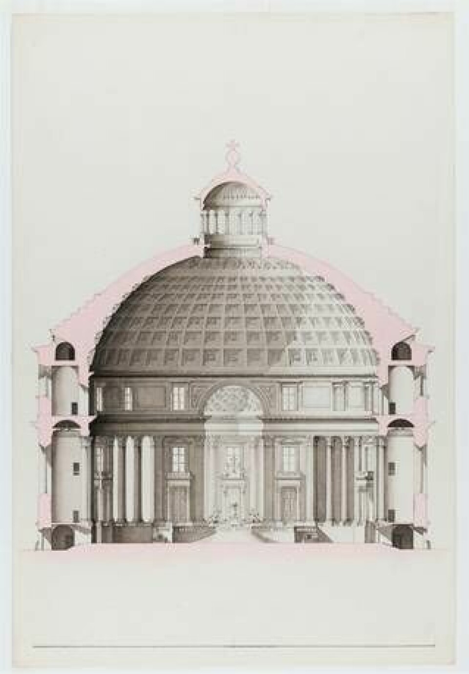 Arkitekten Erik Palmstedts vision om hur Stockholms Panteon skulle se ut, i en ritning från 1791. Foto: Konstakademien/Björn Strömfeldt