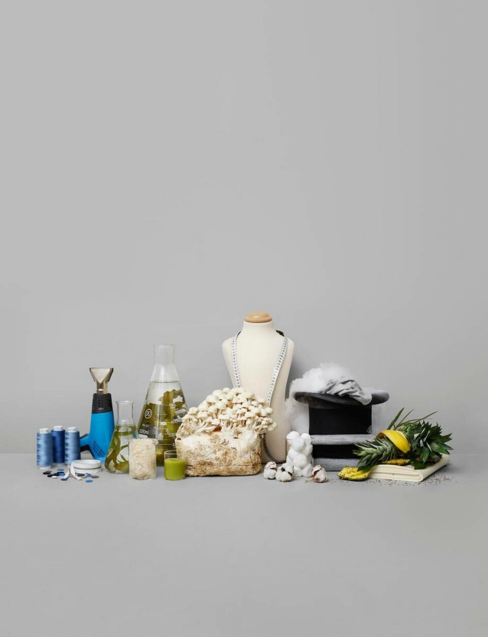 De fem vinnarna i årets Global Change Award: Algae apparel, Crop-A-Porter, Fungi fashion, Smart stitch och The Regenerator. Foto: GCA/Pressbild De fem vinnarna i årets Global Change Award: Algae apparel, Crop-A-Porter, Fungi fashion, Smart stitch och The Regenerator. Foto: GCA/Pressbild