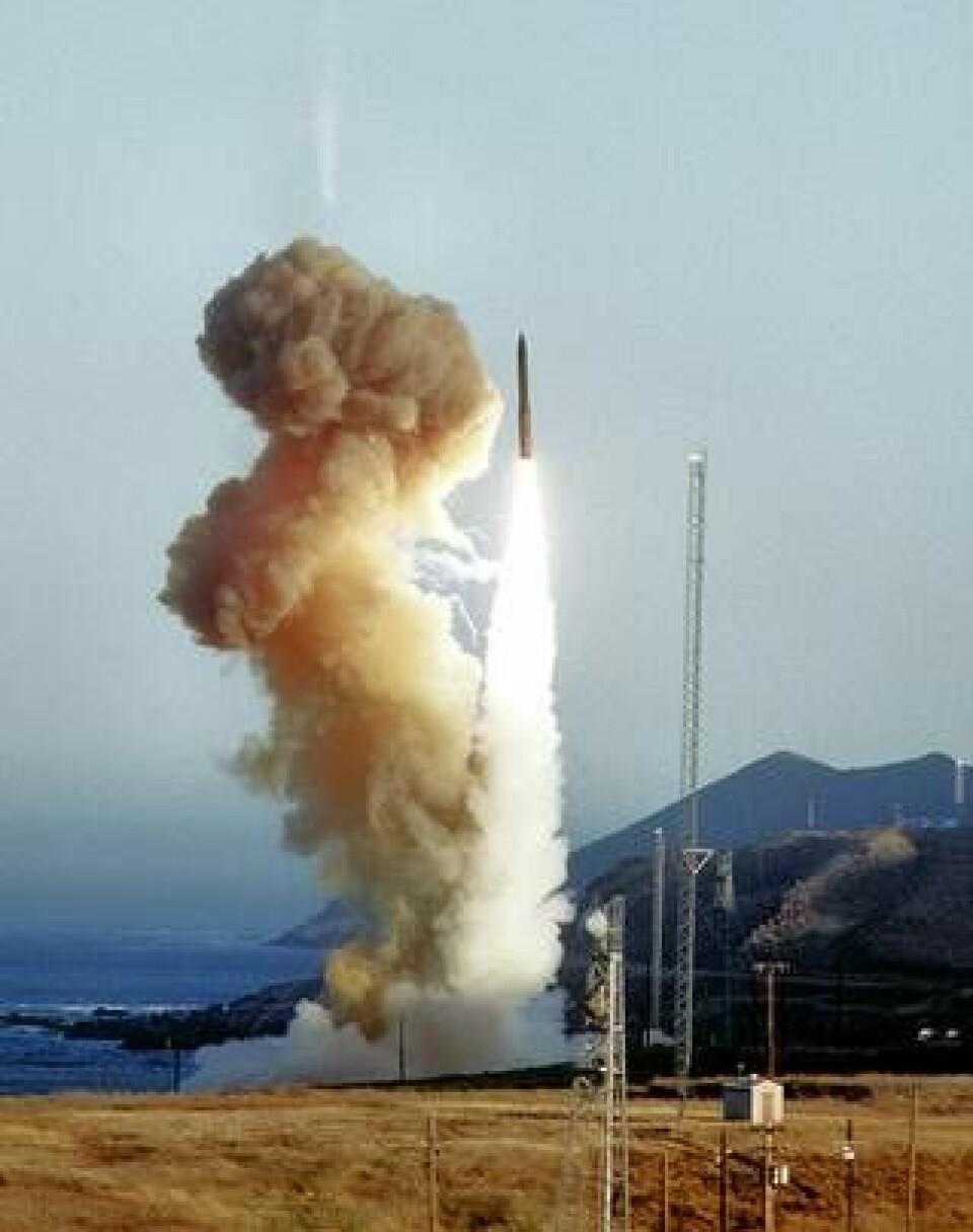 Provuppskjuting av Minuteman III, USA:s enda landbaserade interkontinentala missil. Foto: USAF