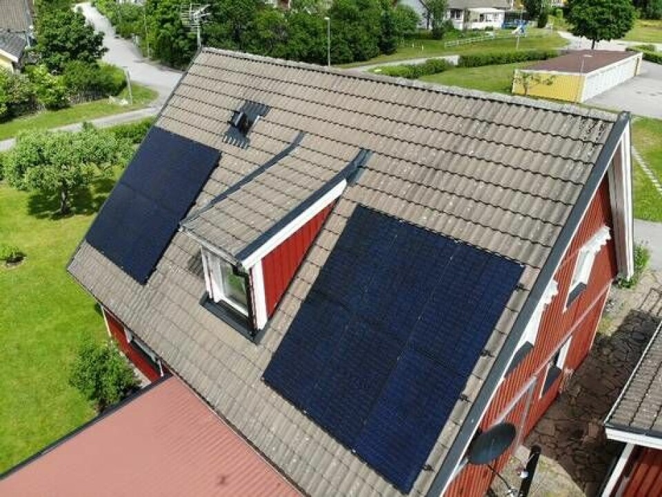 Solceller på tak. Foto: Richard Nyberg