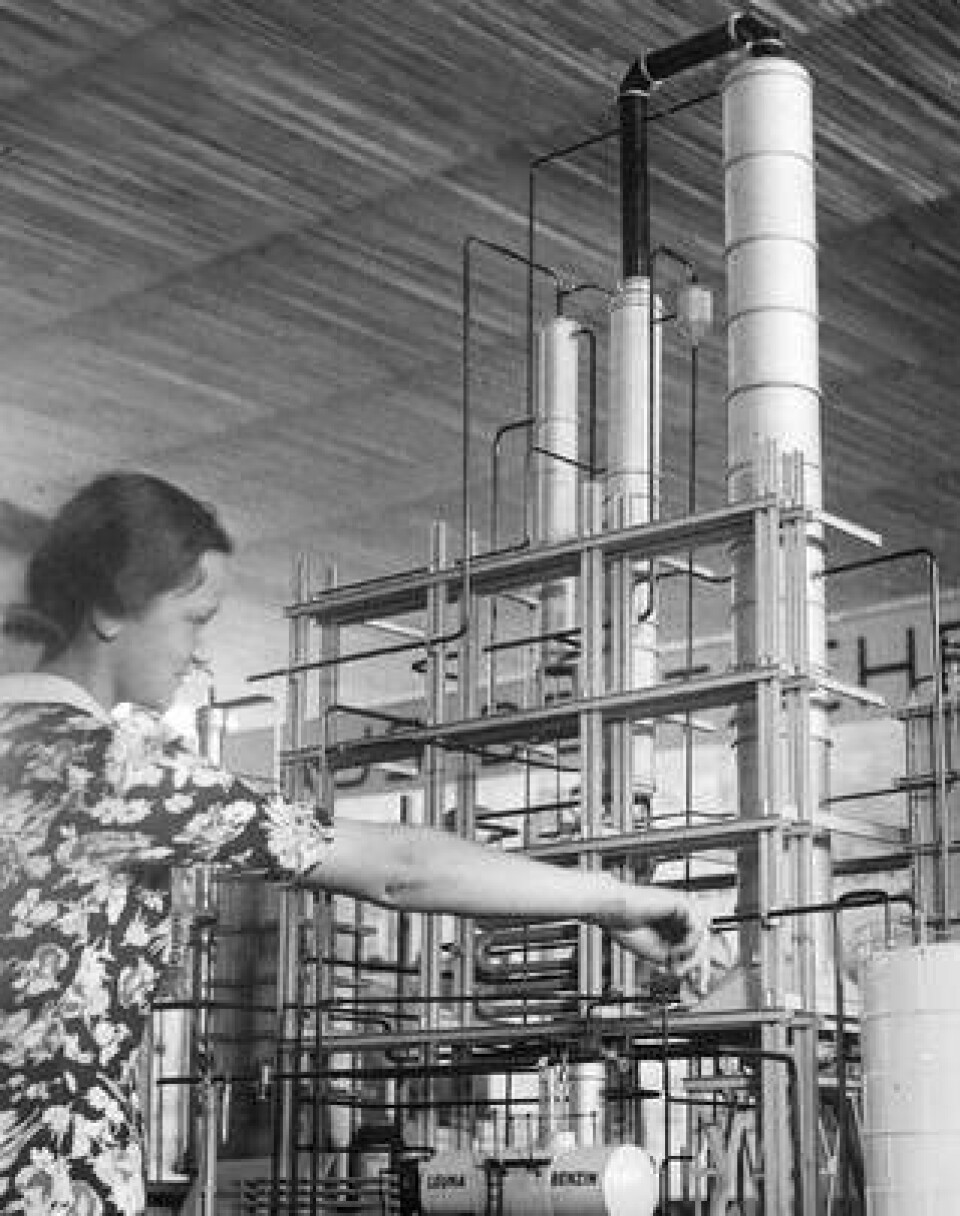 På utställningen 'Schaffendes volk' 1934 visade Leuna-fabriken en modell av en hydrogenereringsanläggning. Foto: SZ-Photo / IBL Bildbyrå