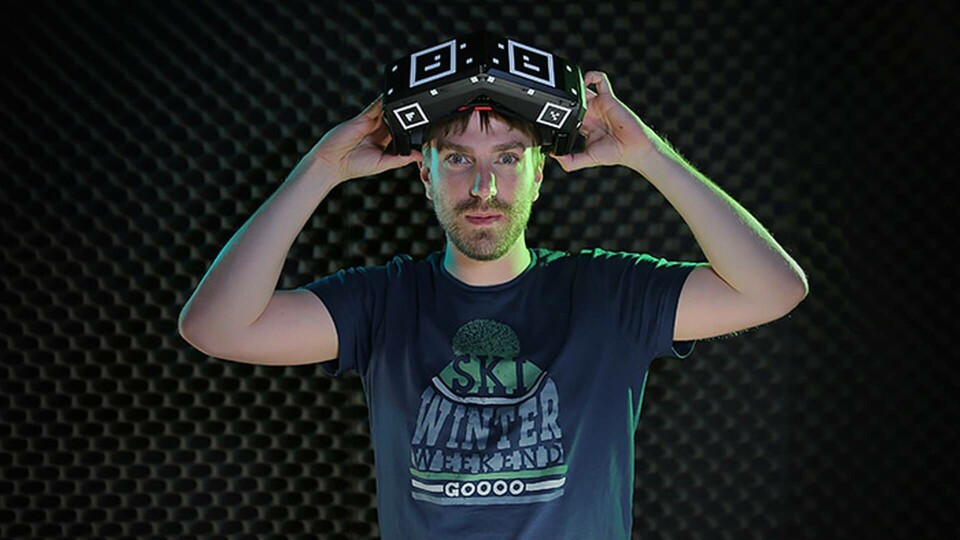 Här är en tidig version av Tobiis vr-mask. Här är en tidig version av Tobiis vr-mask.