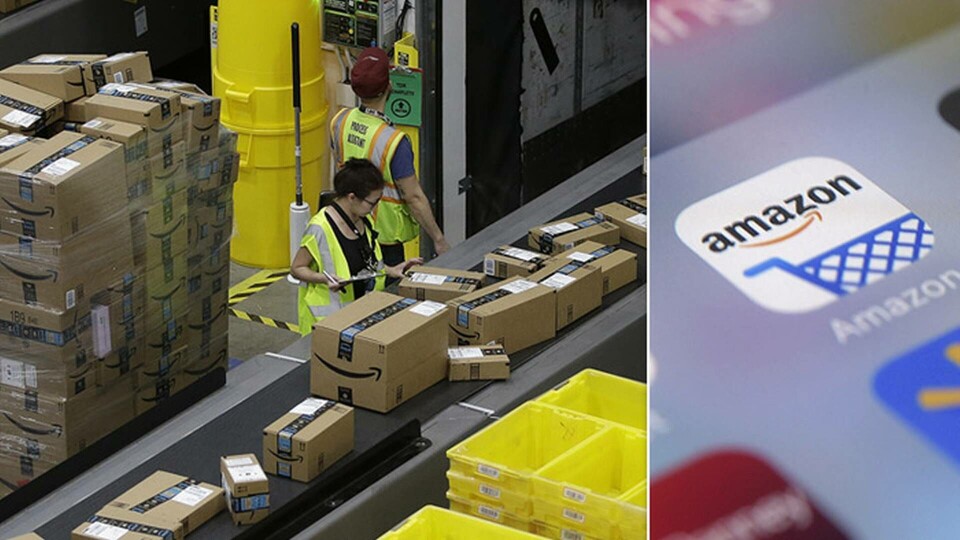 Handla globalt, uppmanar Amazon sina kunder. Bilden är från företagets fabrik i Sacramento, Kalifornien. Foto: TT / AP Photo / Rich Pedroncelli, TT / AP Photo / Jenny Kane Handla globalt, uppmanar Amazon sina kunder. Bilden är från företagets fabrik i Sacramento, Kalifornien. Foto: TT / AP Photo / Rich Pedroncelli, TT / AP Photo / Jenny Kane
