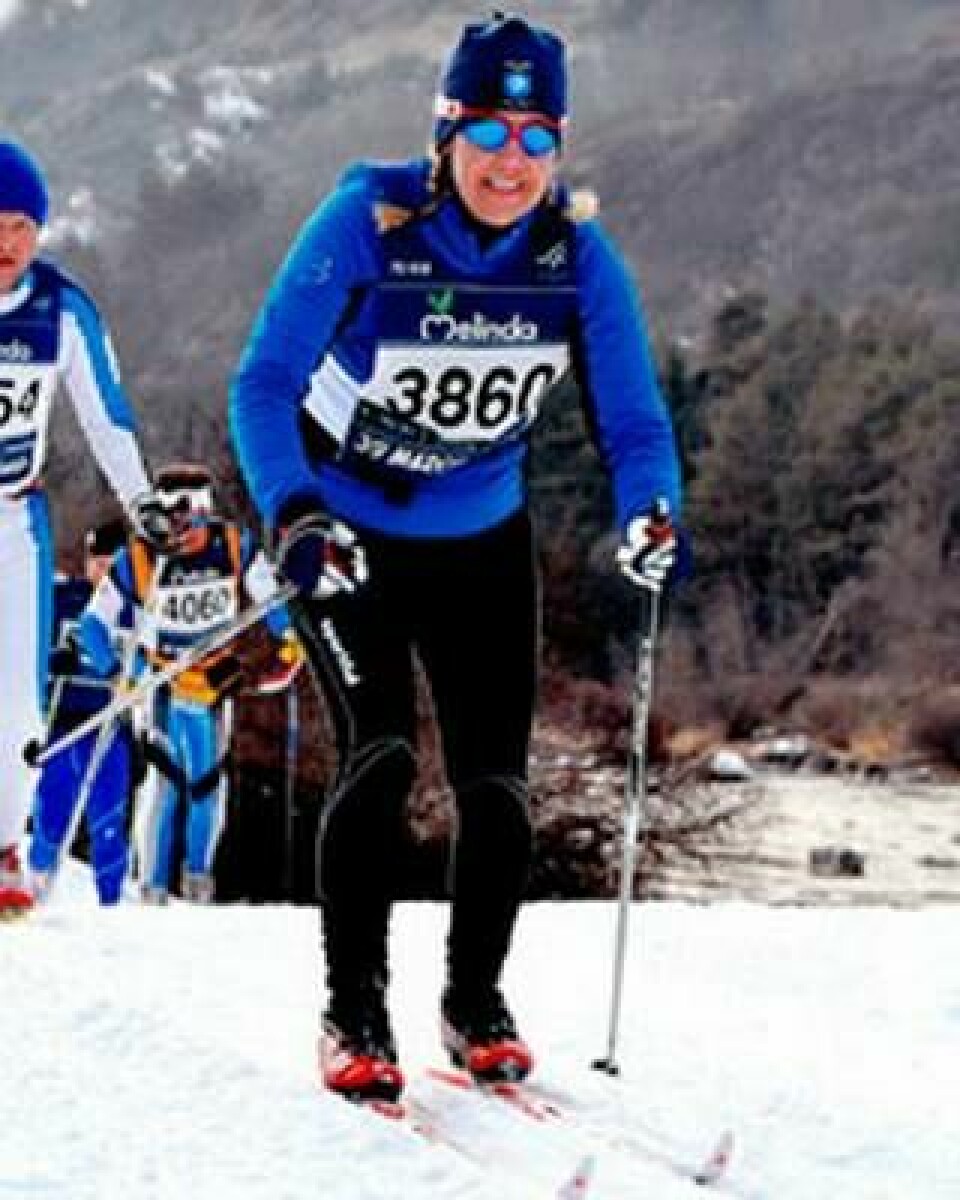 Gunilla Wikman under det italienska långloppet Marcialonga. Nu har hon fått sina skidor testade.