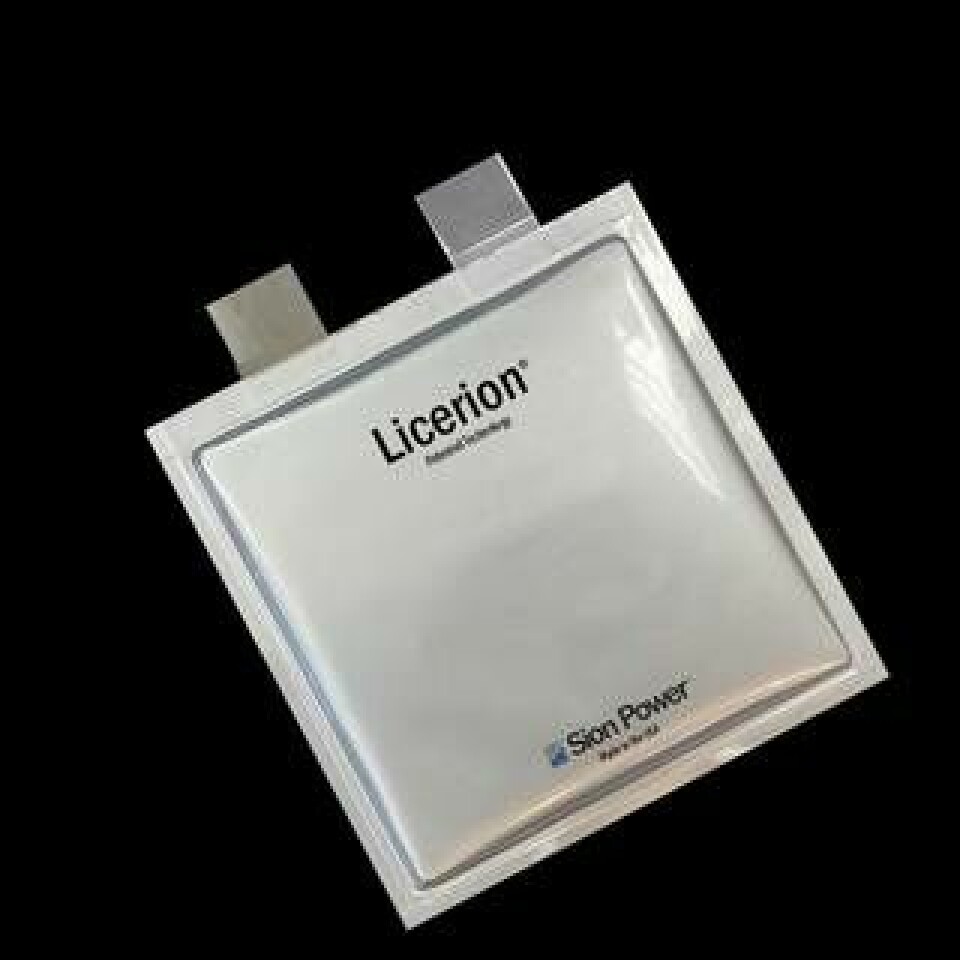 En påscell från Sion power med anod av metalliskt litium. Foto: Sion Power