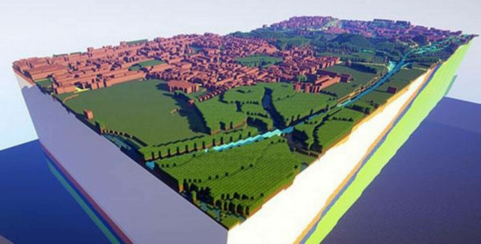 Med höjddata som nu släppts fri kan man 3d-modellera England i Minecraft. Foto: British Geological Survey