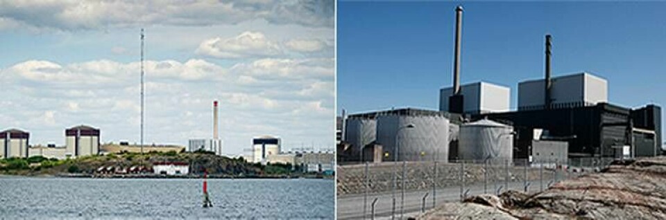 Kärnkraftverken Ringhals (till vänster) och Oskarshamn. Foto: TT