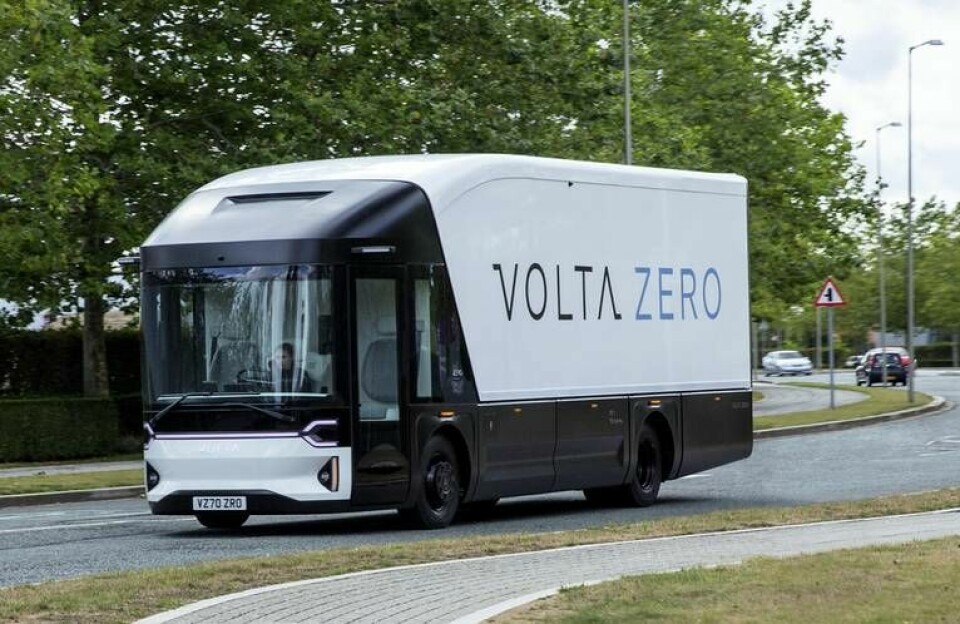 Den helelektriska Volta Zero har en räckvidd på 15-20 mil per laddning. Pressbild. Foto: Volta Trucks