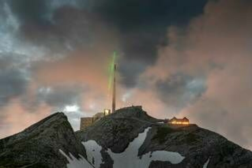 Laseråskledaren in action på toppen av berget Säntis Foto: Trumpf group