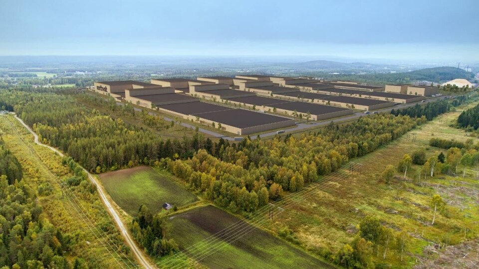 Så här är det tänkt att fabriken i Skellefteå ska se ut. Foto: Northvolt Så här är det tänkt att fabriken i Skellefteå ska se ut. Foto: Northvolt