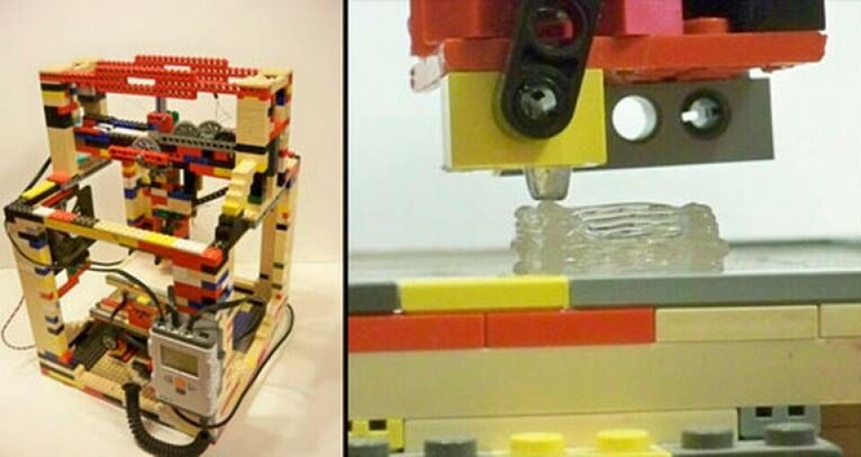 Legobot 3D skrivet ut föremål med smältlim. Foto: Mastermind Legobot 3D skrivet ut föremål med smältlim. Foto: Mastermind