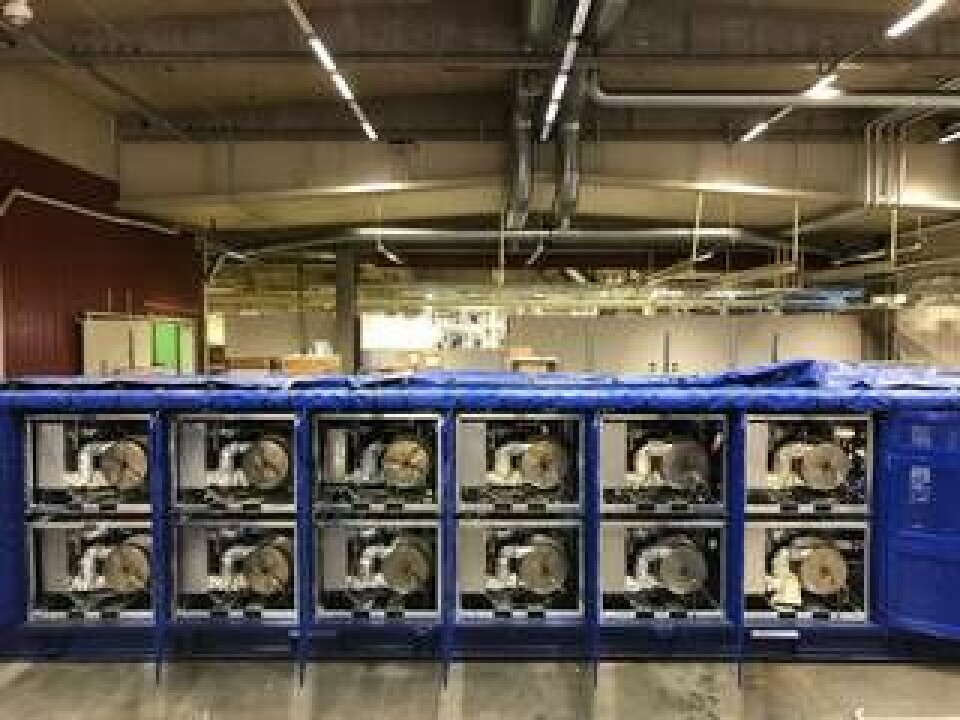 PWR blok 400-F består av 14 stirlingmotorer i en container, som placeras i en anläggning där restgaser förbränns. Den sammanlagda nettoeffekten är 400 kilowatt. Foto: Swedish Stirling