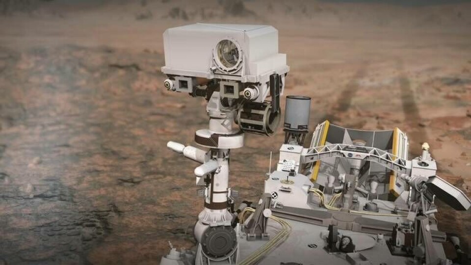 Mätningen gjordes med den mikrofon och laser som ingår i Perseverance instrument Supercam. Foto: Nasa / JPL Mätningen gjordes med den mikrofon och laser som ingår i Perseverance instrument Supercam. Foto: Nasa / JPL
