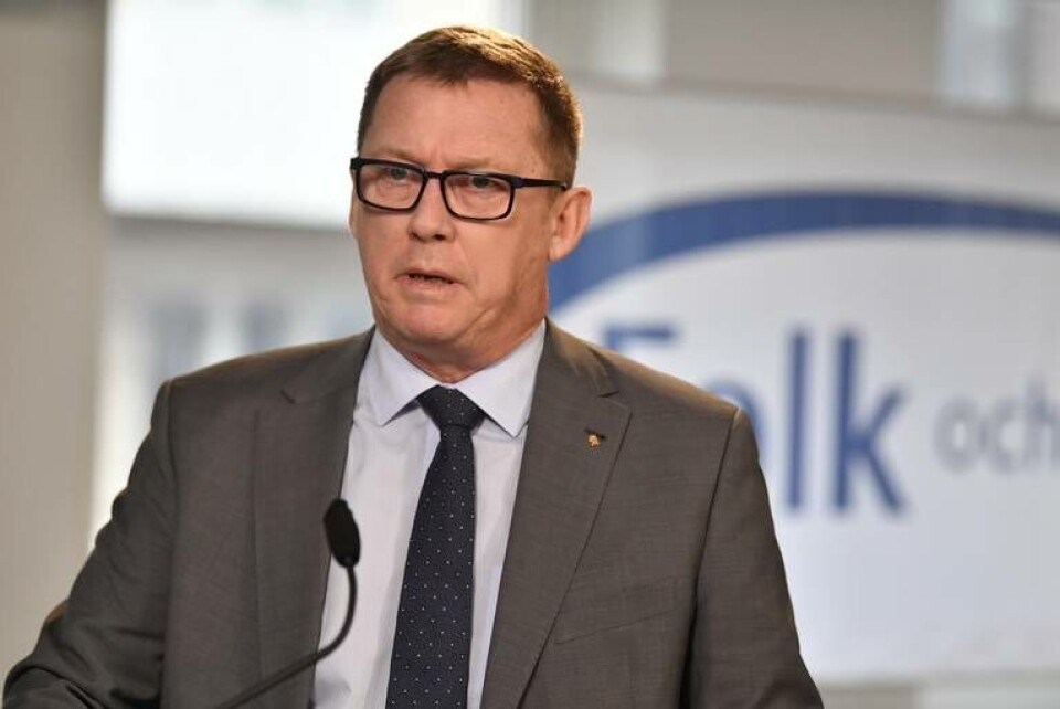Klas Friberg, säkerhetspolischef Säpo, talar under Folk och försvars digital rikskonferens i Stockholm. Foto: Jessica Gow/TT Klas Friberg, säkerhetspolischef Säpo, talar under Folk och försvars digital rikskonferens i Stockholm. Foto: Jessica Gow/TT