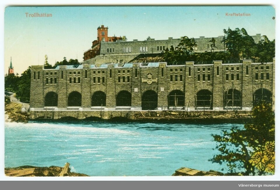 Olidans kraftverk var Sveriges första statliga vattenkraftsprojekt, betraktat som nationalkraftverk. Foto: VÄNERSBORGS MUSEUM Olidans kraftverk var Sveriges första statliga vattenkraftsprojekt, betraktat som nationalkraftverk. Foto: VÄNERSBORGS MUSEUM