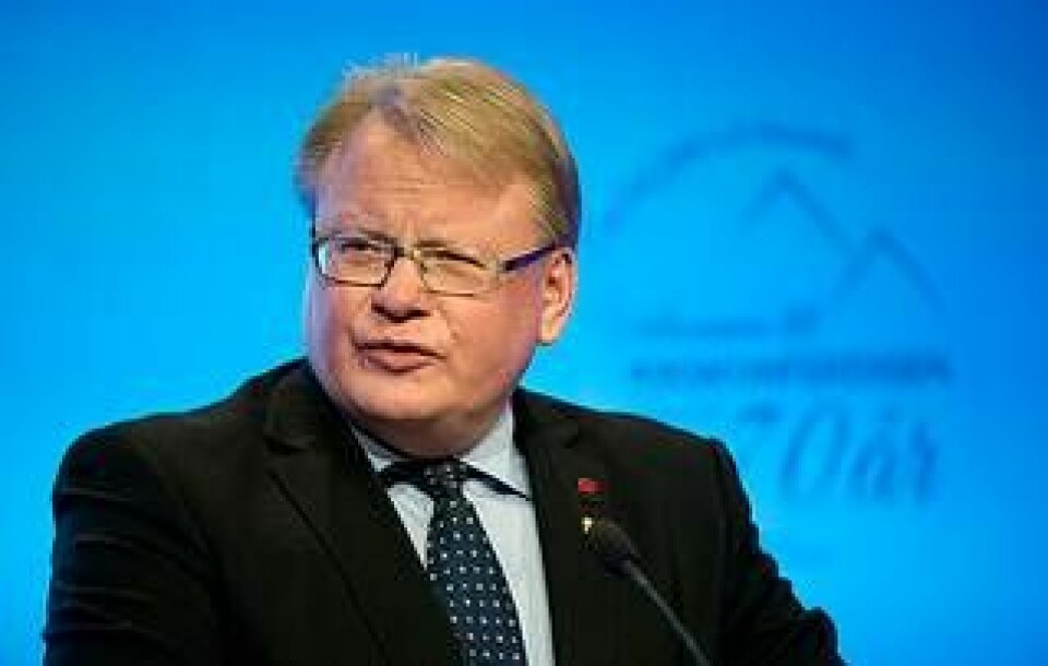 Försvarsminister Peter Hultqvist talar på Folk och Försvars Rikskonferens 2016. Foto: Ulf Palm