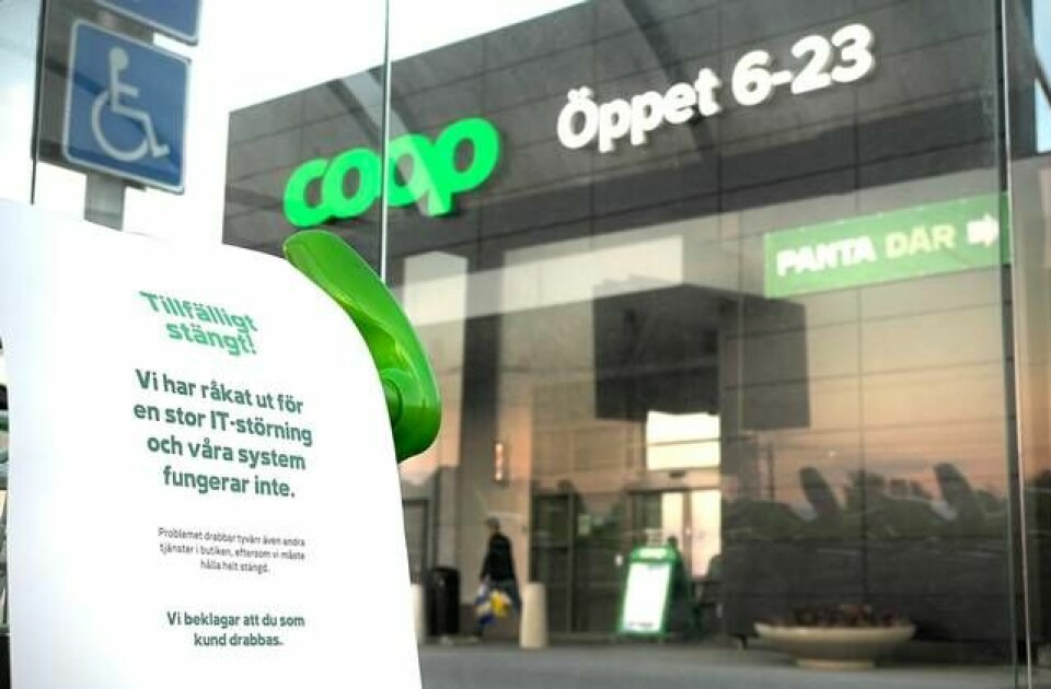 Coop råkade ut för en stor it-störning och många butiker tvingades därför hålla stängt i flera dagar. Foto: Anders Frick