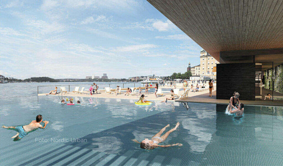 Konceptbild av hur badet vid Munkbrohamnen kan komma att se ut. Foto: Nordic Urban