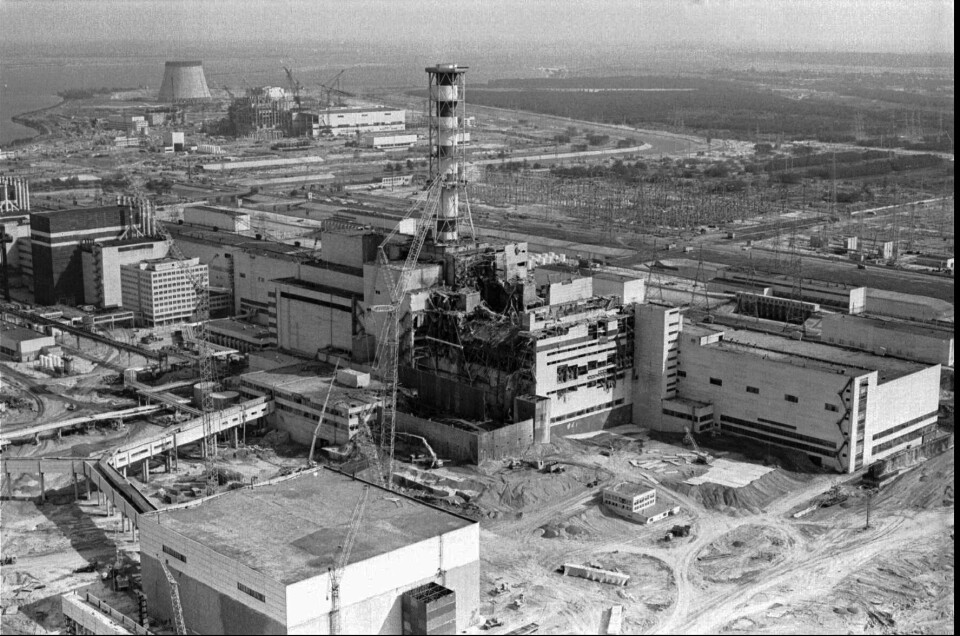 En bild från 1986. Kärnkraftverket Tjernobyl från luften. Foto: VOLODYMYR REPIK / TT En bild från 1986. Kärnkraftverket Tjernobyl från luften. Foto: VOLODYMYR REPIK / TT