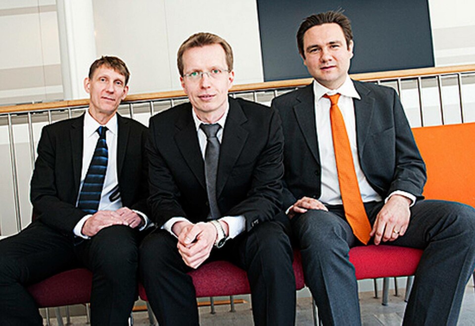 Årets innovatörer på Ericsson: Bo Göransson, Henning Wiemann och George Jöngren. Foto: Cecilia Larsson Årets innovatörer på Ericsson: Bo Göransson, Henning Wiemann och George Jöngren. Foto: Cecilia Larsson
