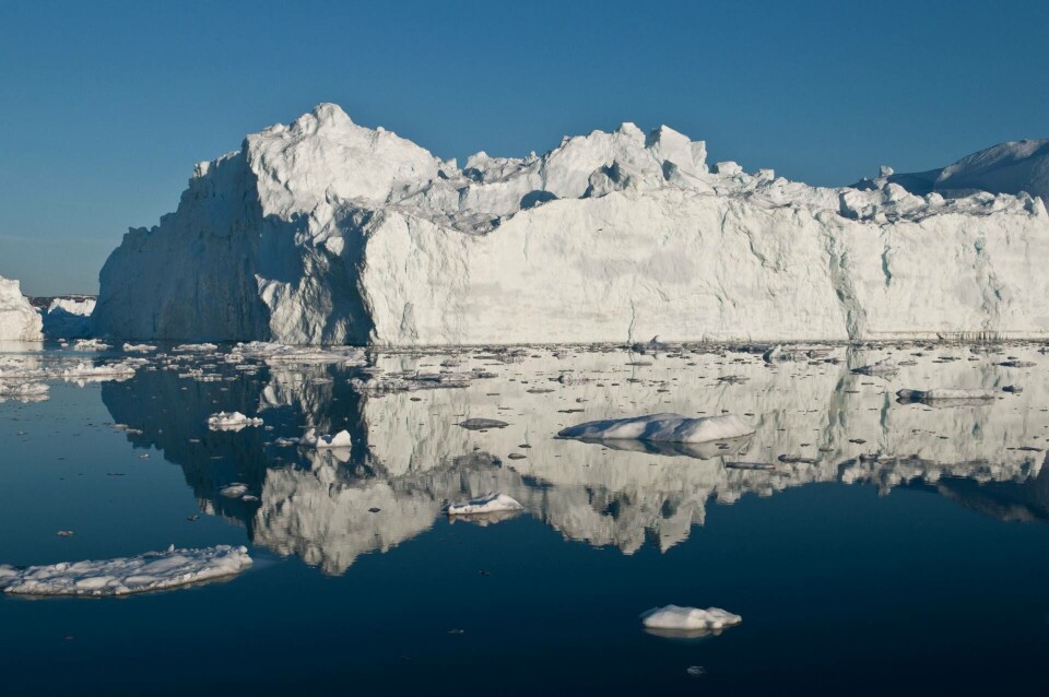Isberg vid glaciären Jakobshavn på Grönland. Foto: Ian Joughin/AP Isberg vid glaciären Jakobshavn på Grönland. Foto: Ian Joughin/AP
