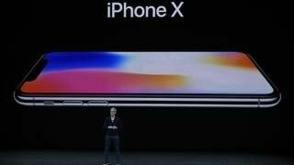 Iphone X, Tim Cook presenterar lyxvarianten av Iphones. Foto: IBL