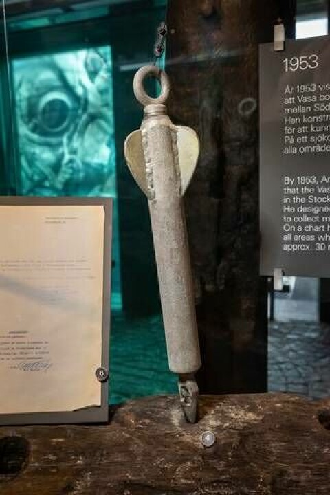 Propplodet som användes för att ta upp det första provet från det som visade sig vara Vasa tillverkades till stor del av Palmstiernas Mekaniska Verkstad. Foto: FREDRIK SEDERHOLM