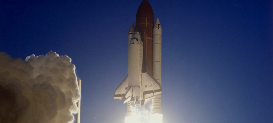 Rymdfärjan Columbia skjuts upp från Kennedy Space Center under uppdraget STS-32 i januari 1990.