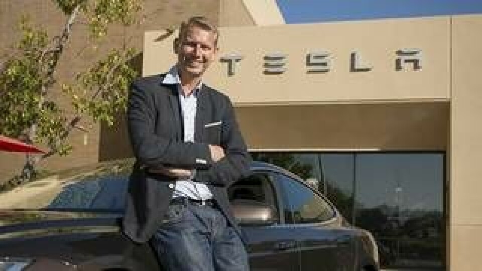 Peter Carlsson när han var logistikchef hos Tesla. Foto: Jessica Brandi Lifland