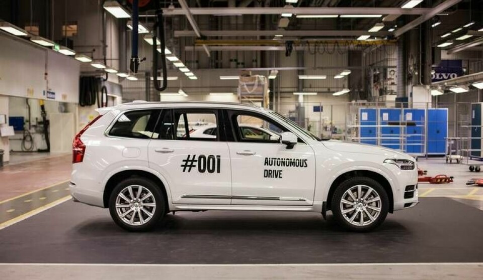 Volvo Cars första autonoma bil som används i Drive Me-projektet i Göteborg. Foto: Volvo Cars