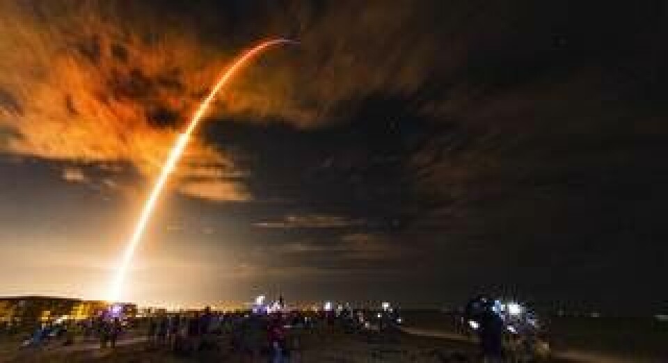 En uppskjutning av Space X Falcon 9-raket med rymdkapseln Dragon i november 2020. Foto: Malcolm Denemark/AP/TT