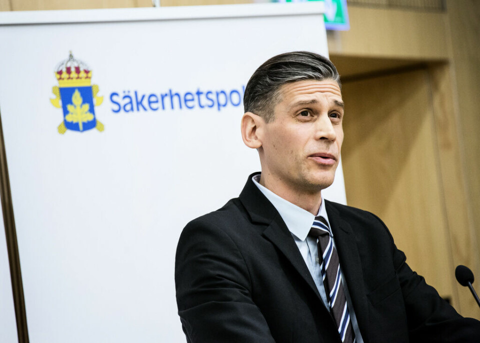 Daniel Stenling, enhetschef för kontraspionage på Säpo. Arkivbild. Foto: Christine Olsson/TT