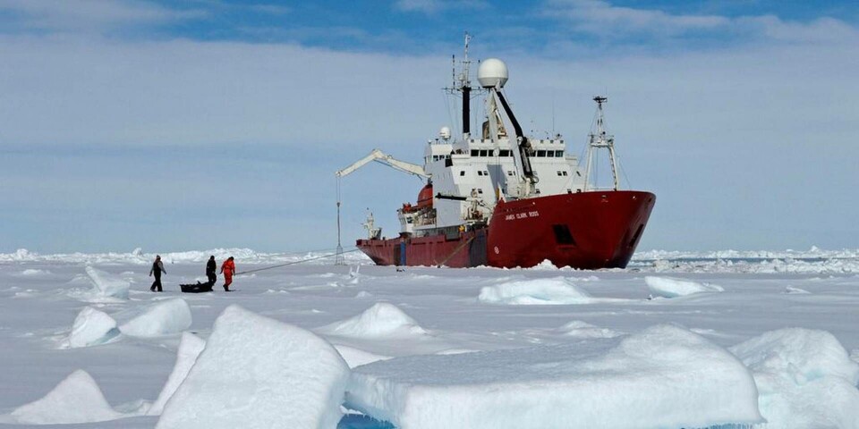 R/V James Clark Ross mot Antarktis. Foto: British Antarctic Survey R/V James Clark Ross mot Antarktis. Foto: British Antarctic Survey