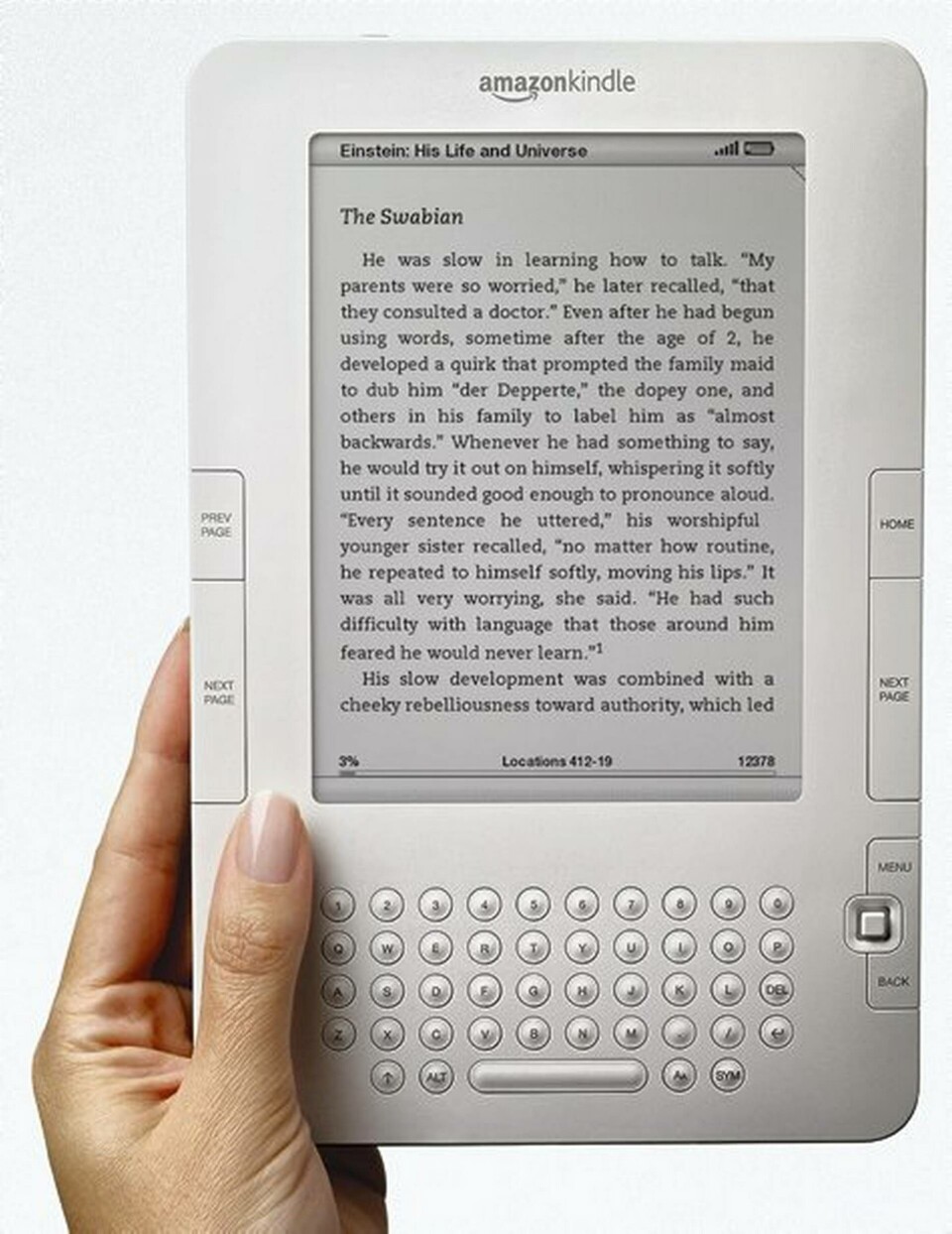 Tjockleken halverad i Kindle 2
