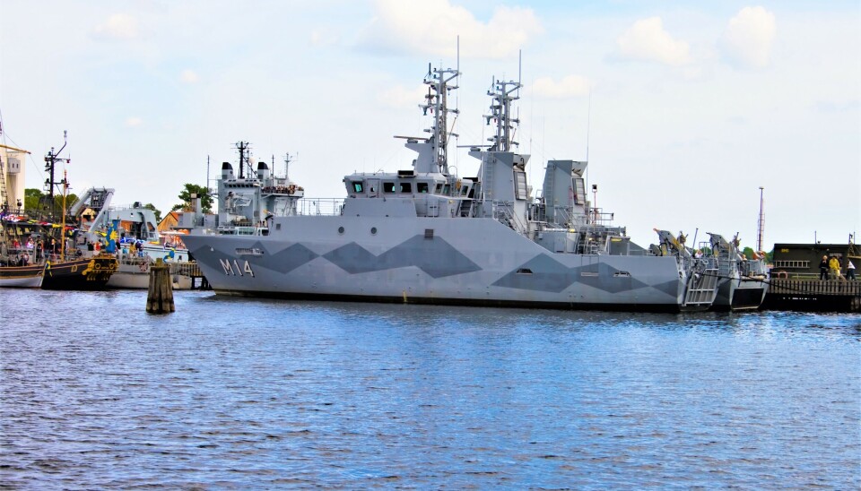 HMS Sturkö i hamnen i Karlskrona. HMS Sturkö i hamnen i Karlskrona.