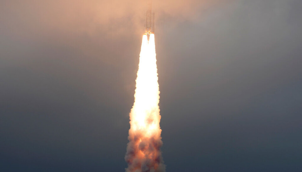 Den indiska rymdfarkosten Chandrayaan-3 sköts upp från rymdcentret Satish Dhawan på ön Sriharikota i östra Indien den 14 juli. Arkivbild. indiska rymdfarkosten Chandrayaan-3 har nått månens omloppsbana