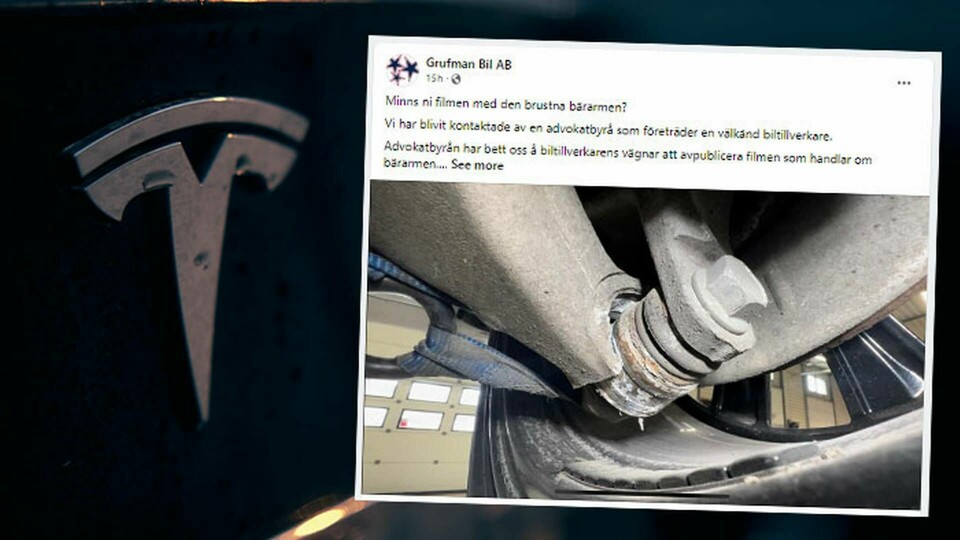 Tesla kontaktade bilverkstaden som hade publicerat en video på Teslabil som hade brusten bärarm. Foto: Unsplash