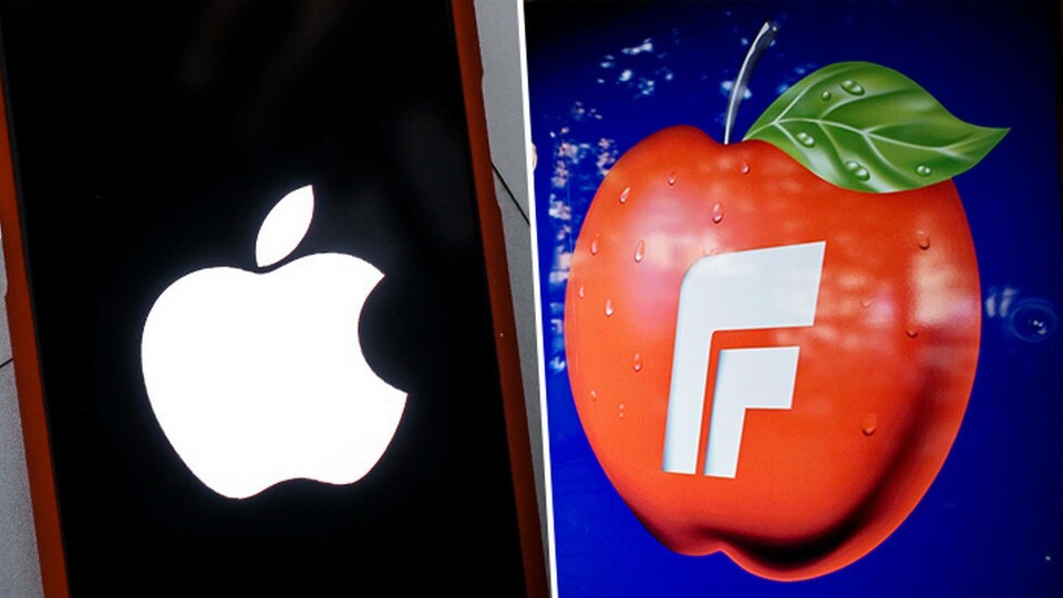 Apple har reagerat på norska FRP:s nya partilogga. Foto: TT Apple har reagerat på norska FRP:s nya partilogga. Foto: TT