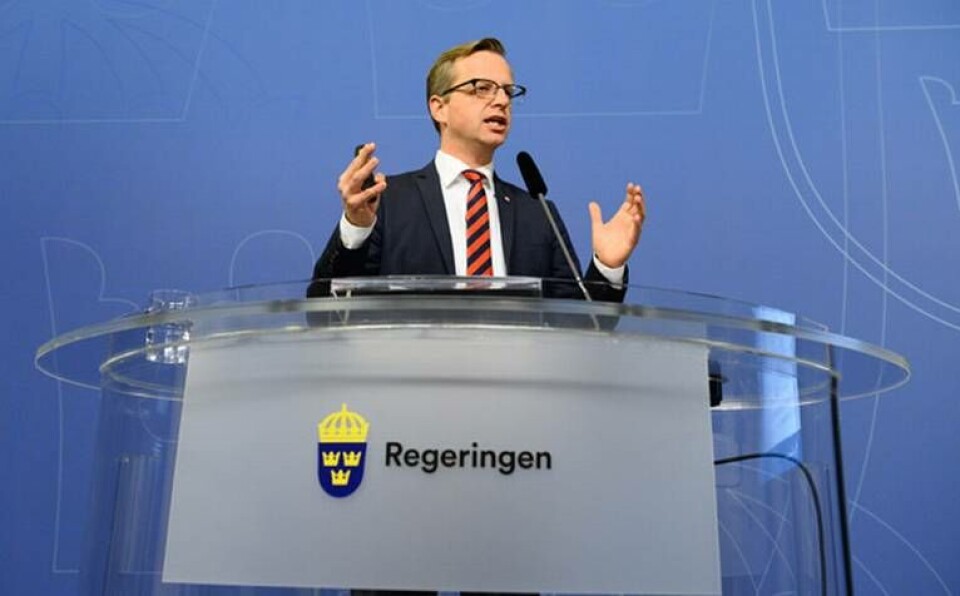 Mikael Damberg lanserar Sveriges nya exportstrategi vid en pressträff i Rosenbad. Foto: Maja Suslin / TT Mikael Damberg lanserar Sveriges nya exportstrategi vid en pressträff i Rosenbad. Foto: Maja Suslin / TT