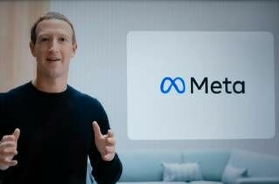 Mark Zuckerberg presenterar namnbytet från Facebook till Meta 28 oktobr 2021. Foto: Yichuan Cao/Sipa USA