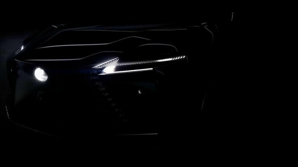 Teaser-bild på den kommande Lexus-elbilen. Foto: Lexus