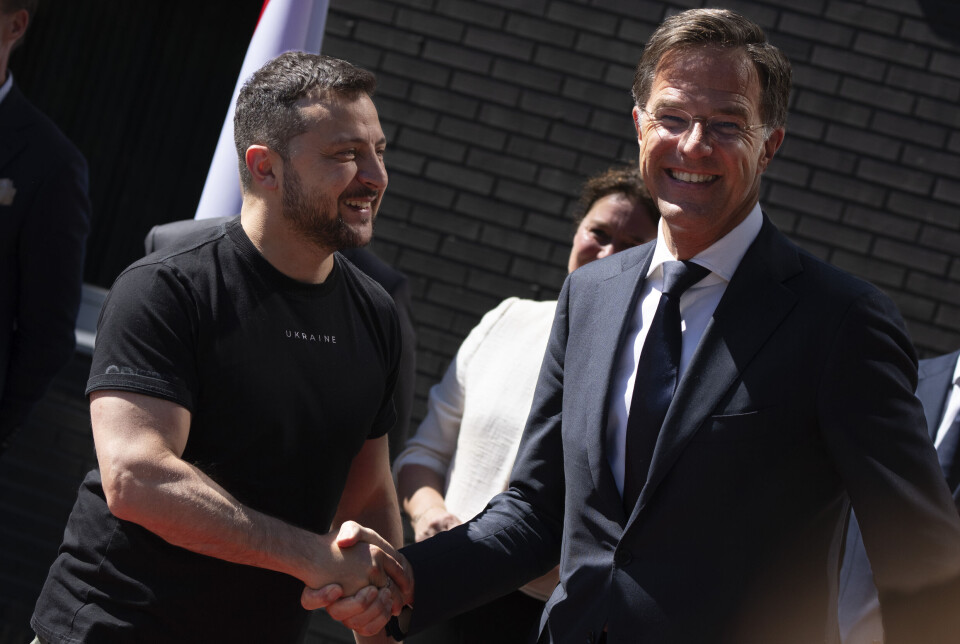 Ukrainas president Volodymyr Zelenskyj och Nederländernas premiärminister Mark Rutte i Eindhoven. Ukrainas president Volodymyr Zelenskyj och Nederländernas premiärminister Mark Rutte i Eindhoven.