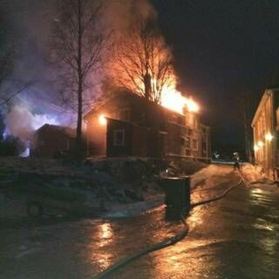 Villabranden i Hamre bröt ut tidigt på morgonen den 3 januari 2015. Foto: Magnus Jonsson