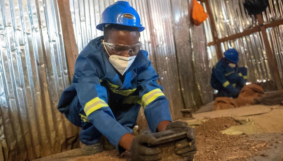 Gruvarbetare vid en koppar- och koboltgruva i sydöstra Kongo-Kinshasa. Arkivbild. Gruvarbetare vid en koppar- och koboltgruva i sydöstra Kongo-Kinshasa. Arkivbild.