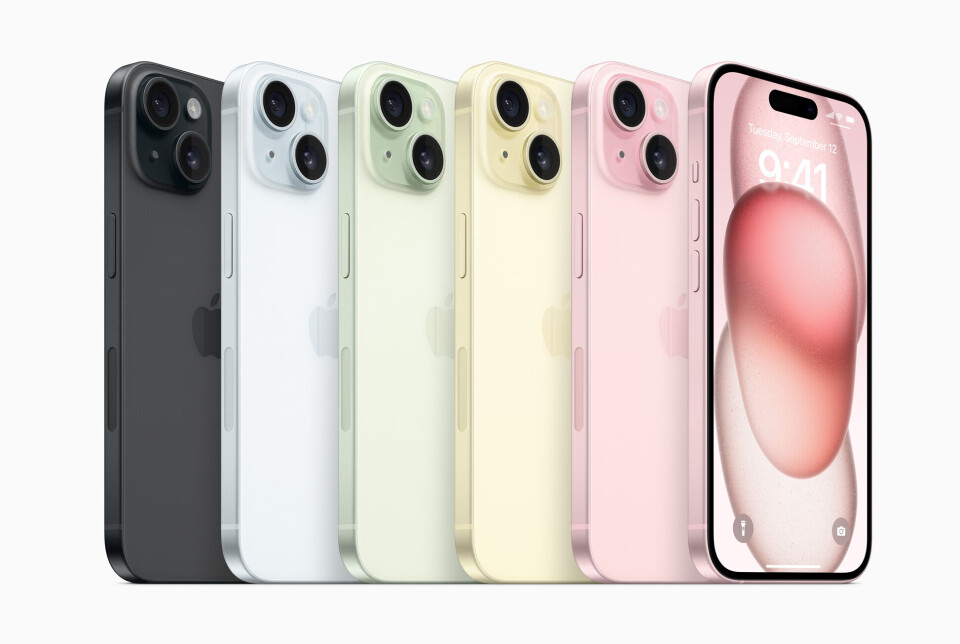 iPhone 15 och iPhone 15 Plus kommer att finnas tillgängliga i fem fantastiska nya färger: svart, blå, grön, gul och rosa. iPhone 15 och iPhone 15 Plus kommer att finnas tillgängliga i fem fantastiska nya färger: svart, blå, grön, gul och rosa.