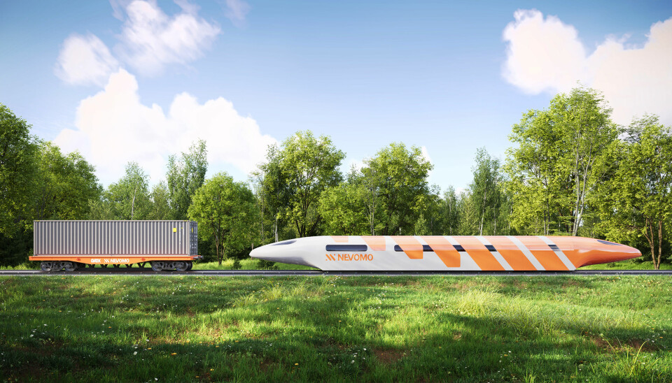 Illustration som visar hur Nevomos tågvagnar kan se ut i framtiden.