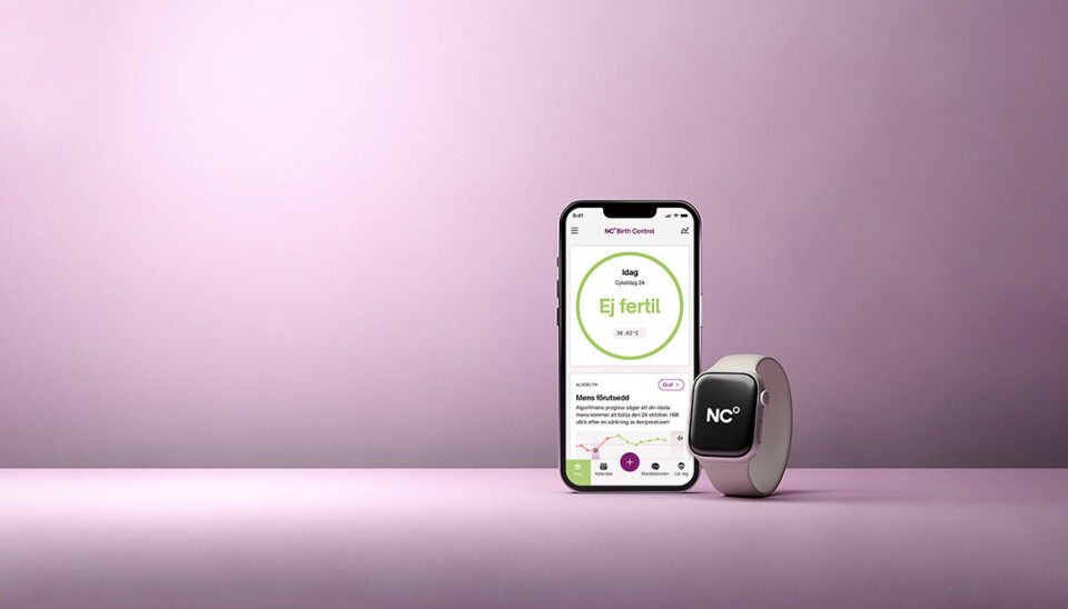 The Natural Cycles app connects to the Apple Watch. An iPhone together with an Apple Watch.