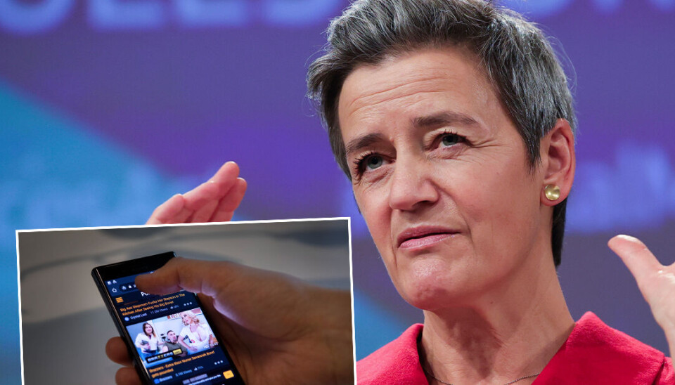 Pornhub säger sig ha 33 miljoner besökare varje månad från EU-området. Xvideos, en annan porrsajt, säger att de har 160 miljoner. Till höger: Margrethe Vestager, EU-kommissionär för konkurrensfrågor. Pornhub säger sig ha 33 miljoner besökare varje månad från EU-området. Xvideos, en annan porrsajt, säger att de har 160 miljoner. Till höger: Margrethe Vestager, EU-kommissionär för konkurrensfrågor.
